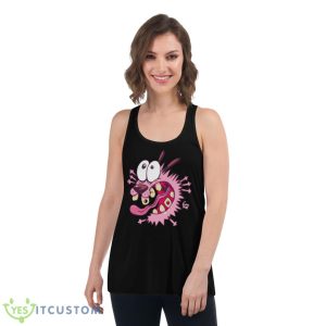 Courage Scream Cute Cartoon Courage The Cowardly Dog shirt - Women's Flowy Racerback Tank