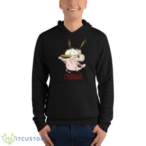 Courage The Cowardly Cartoon Design shirt - Unisex Fleece Pullover Hoodie