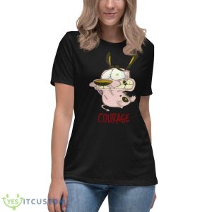 Courage The Cowardly Cartoon Design shirt - Women's Relaxed Short Sleeve Jersey Tee