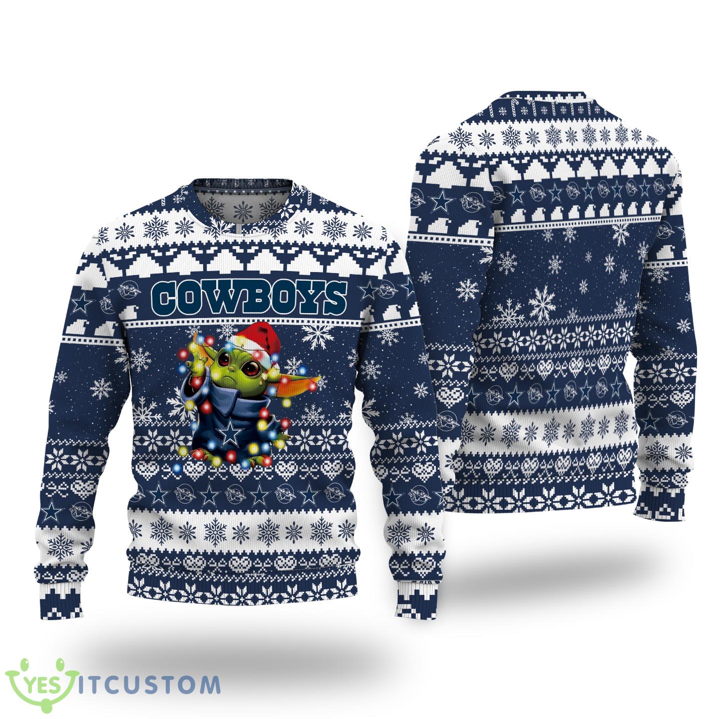 Dallas Cowboys Baby Yoda Star Wars American Ugly Christmas Sweater 2 Dallas Cowboys Baby Yoda Star Wars American Ugly Christmas Sweater - Dallas Cowboys Baby Yoda Star Wars American Ugly Christmas Sweater