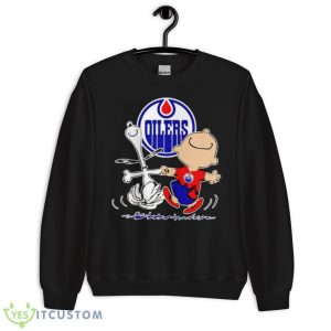 Edmonton Oilers Snoopy and Charlie Brown dancing shirt 8 Edmonton Oilers Snoopy and Charlie Brown dancing shirt - Unisex Crewneck Sweatshirt