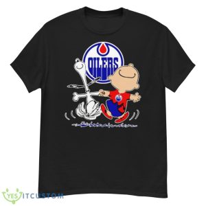 Edmonton Oilers Snoopy and Charlie Brown dancing shirt - G500 Men’s Classic T-Shirt