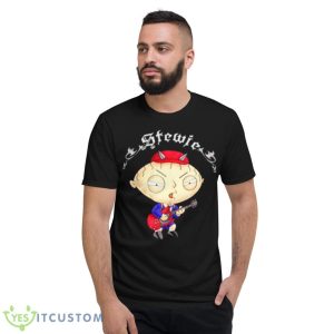 Family Guy Stewie As Angus Young AC DC Shirt - Short Sleeve T-Shirt