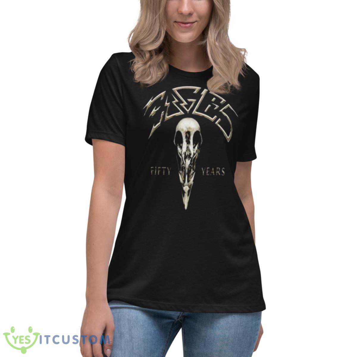Fifty Years Eagles Band shirt 6 Fifty Years Eagles Band shirt - Women's Relaxed Short Sleeve Jersey Tee
