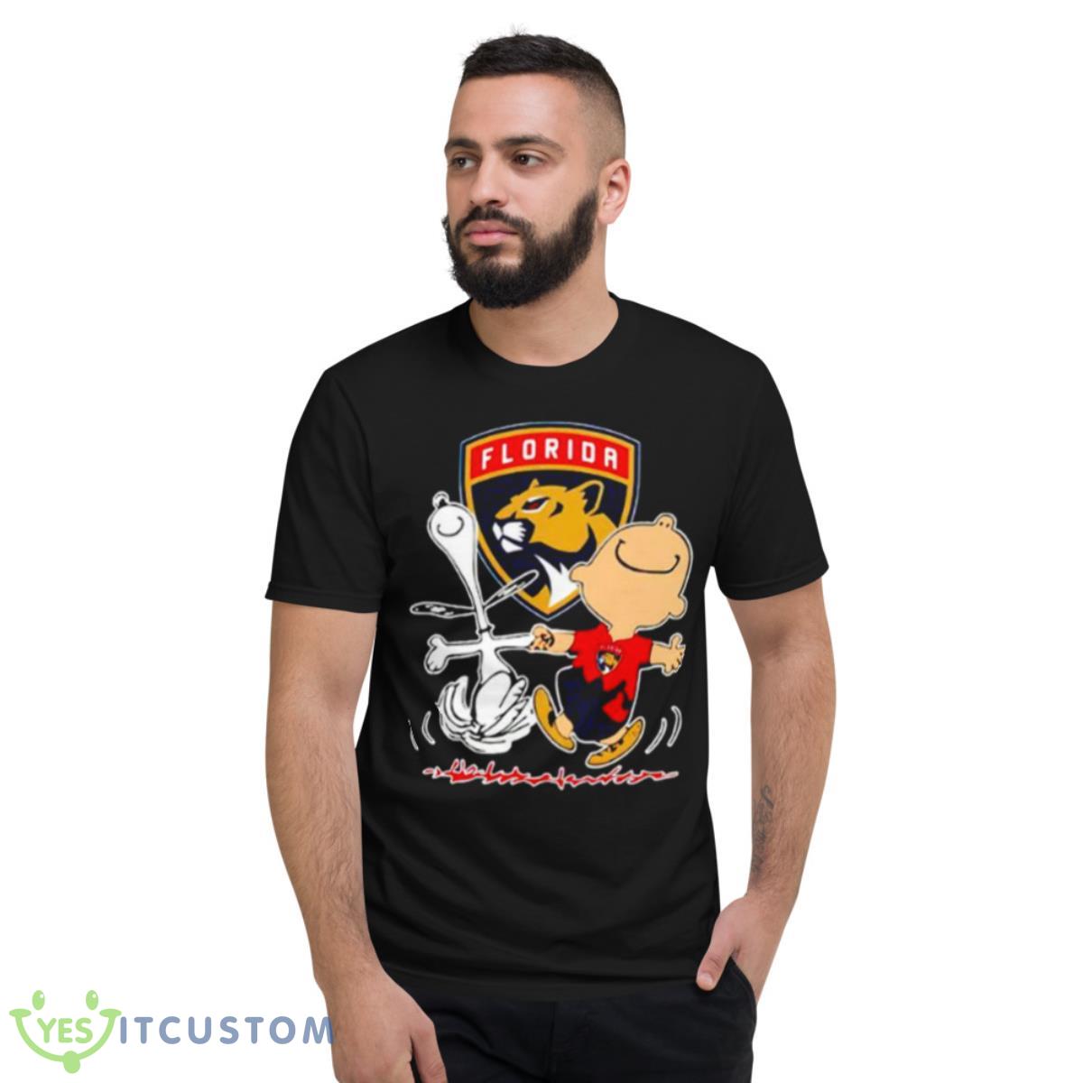 florida Panthers Snoopy and Charlie Brown dancing shirt 2 florida Panthers Snoopy and Charlie Brown dancing shirt - Short Sleeve T-Shirt