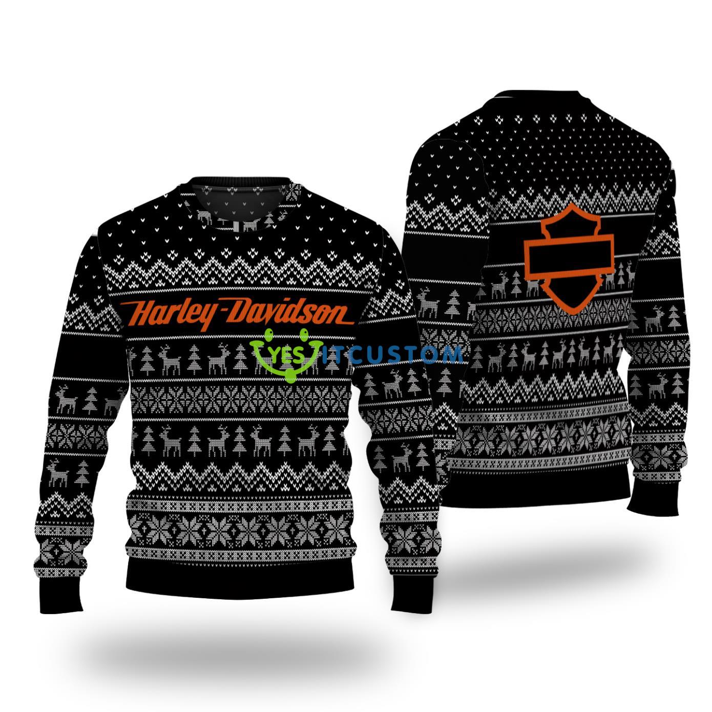 Harley-Davidson Black Ugly Christmas Sweater 3 Harley-Davidson Black Ugly Christmas Sweater Product Photo 1