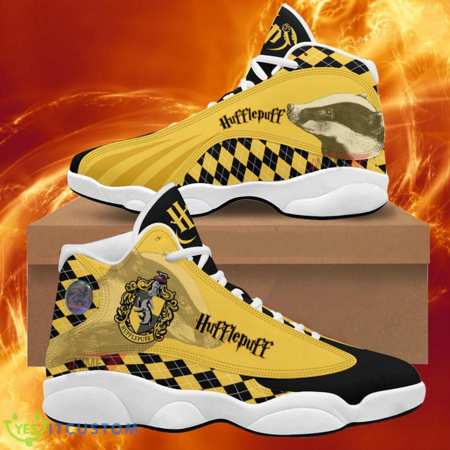 Harry Potter Hufflepuff Yellow Air Jordan 13 Sneakers 9 Harry Potter Hufflepuff Yellow Air Jordan 13 Sneakers Product Photo 1