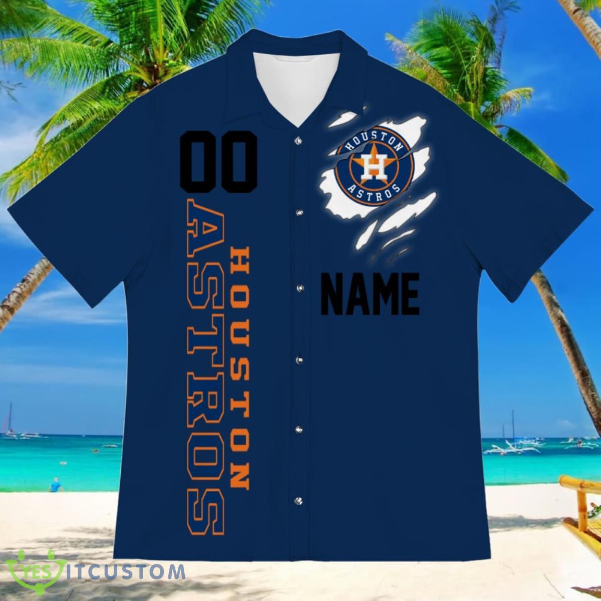 Houston Astros Sports American Football Hawaiian Shirt Custom Name & Number 5 Houston Astros Sports American Football Hawaiian Shirt Custom Name & Number Product Photo 2