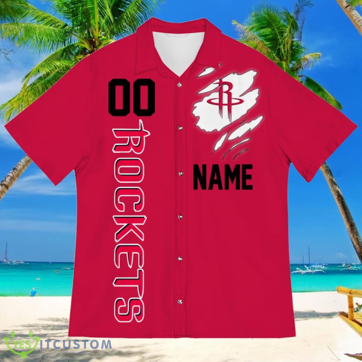 Houston Rockets Sports American Football Hawaiian Shirt Custom Name & Number 5 Houston Rockets Sports American Football Hawaiian Shirt Custom Name & Number Product Photo 2