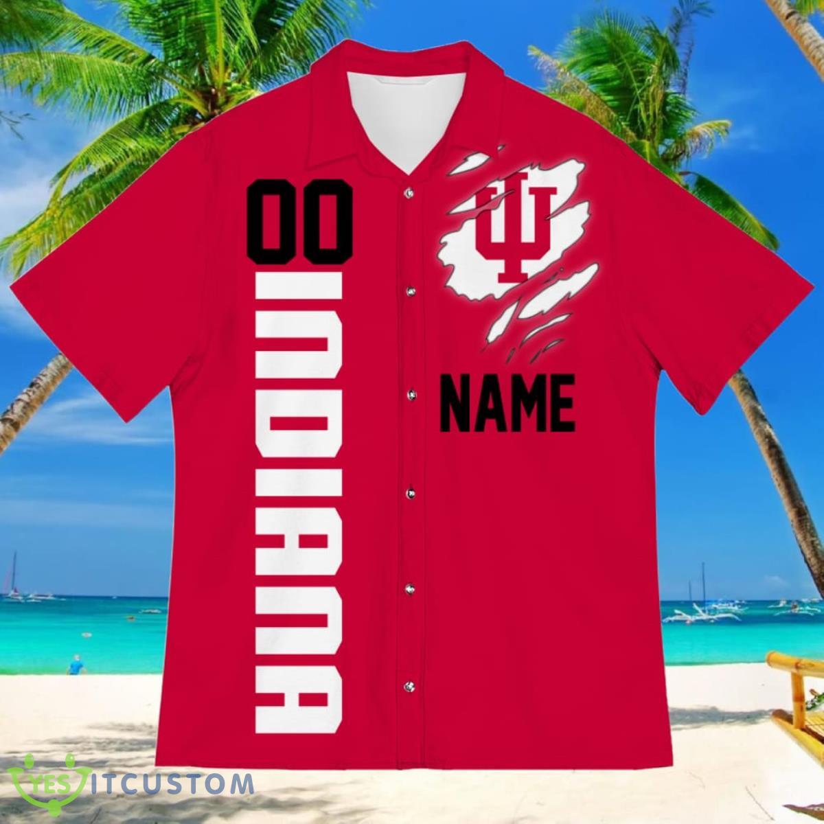 Indiana Hoosiers Sports American Football Hawaiian Shirt Custom Name & Number 5 Indiana Hoosiers Sports American Football Hawaiian Shirt Custom Name & Number Product Photo 2