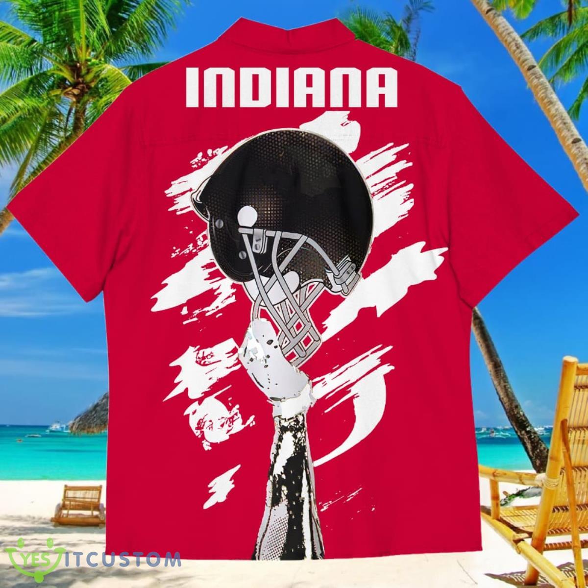 Indiana Hoosiers Sports American Football Hawaiian Shirt Custom Name & Number 3 Indiana Hoosiers Sports American Football Hawaiian Shirt Custom Name & Number Product Photo 3