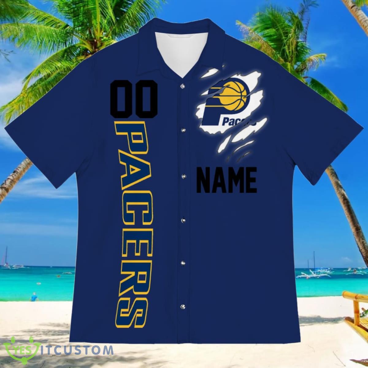 Indiana Pacers Sports American Football Hawaiian Shirt Custom Name & Number 5 Indiana Pacers Sports American Football Hawaiian Shirt Custom Name & Number Product Photo 2
