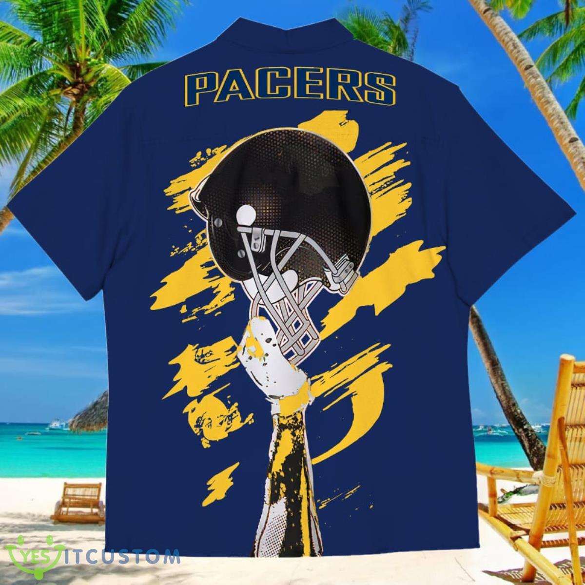 Indiana Pacers Sports American Football Hawaiian Shirt Custom Name & Number 3 Indiana Pacers Sports American Football Hawaiian Shirt Custom Name & Number Product Photo 3