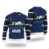 Indianapolis Colts Christmas Reindeer Snow Pattern Ugly Christmas Sweater Product Photo 1