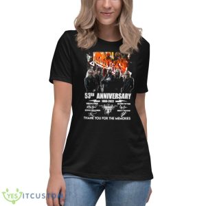 Judas Priest 53rd anniversary 1969 2022 thank you for the memories signatures shirt 11 Judas Priest 53rd anniversary 1969 2022 thank you for the memories signatures shirt - Women's Relaxed Short Sleeve Jersey Tee
