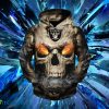 Las Vegas Raiders Eye Rugby Ball Skull Hoodies Full Over Print Product Photo 1
