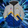 Los Angeles Chargers Zip Up Hoodies Full Over Print Product Photo 1