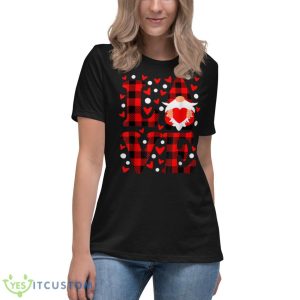 Love Gnome Holding Heart Plaid Funny Couple Valentines Day T Shirt 11 Love Gnome Holding Heart Plaid Funny Couple Valentines Day T Shirt - Women's Relaxed Short Sleeve Jersey Tee