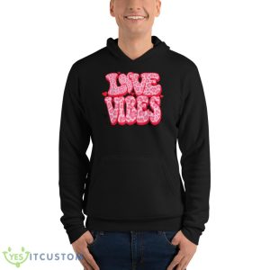 Love Vibes Cute Pink Heart Valentines Day Retro Leopard T Shirt 9 Love Vibes Cute Pink Heart Valentines Day Retro Leopard T Shirt - Unisex Fleece Pullover Hoodie