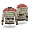 Maker's Mark Bourbon Whisky Pine Tree & Reindeer Ugly Christmas Sweater Product Photo 1
