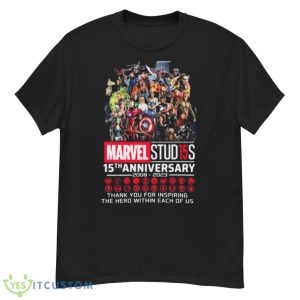 Marvel Studios 15th Anniversary 2008 2023 Signatures Thank You For The Inspiring The Hero Within Each Of Us Shirt - G500 Men’s Classic T-Shirt