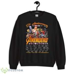 Marvel Studios Avengers 15th Anniversary 2008 2023 Thank You For The Memories Signatures Shirt - Unisex Crewneck Sweatshirt