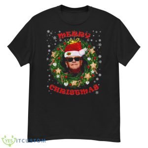 Merry Xmas Elton John Santa Hat And Christmas Wreath shirt - G500 Men’s Classic T-Shirt