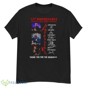 Metallica 42ND Anniversary 1973 2023 thank You for the memories signatures shirt - G500 Men’s Classic T-Shirt