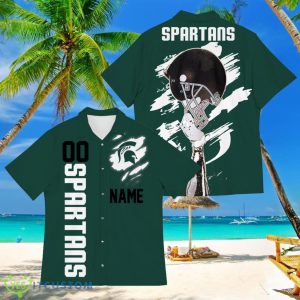 Michigan State Spartans Sports American Football Hawaiian Shirt Custom Name & Number Product Photo 1