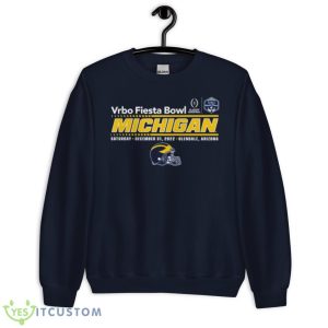 michigan Team 2022 CFP Semifinal Vrbo Fiesta Bowl Helmet shirt - Unisex Crewneck Sweatshirt-1