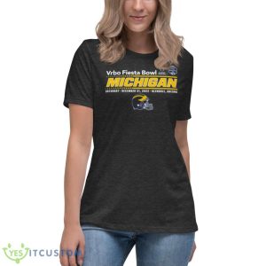 michigan Team 2022 CFP Semifinal Vrbo Fiesta Bowl Helmet shirt - Women's Relaxed Short Sleeve Jersey Tee-1