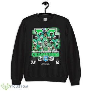 Myrtle Back Bowl Champions Marshall Thundering Herd Roster 28 14 Uconn Huskies Shirt - Unisex Crewneck Sweatshirt