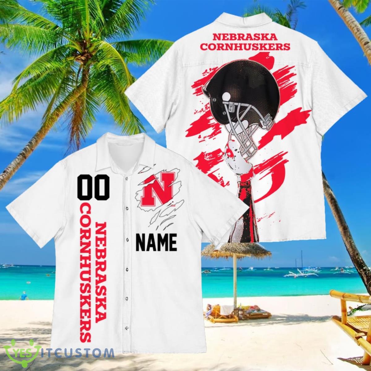 Nebraska Cornhuskers Sports American Football Hawaiian Shirt Custom Name & Number 7 Nebraska Cornhuskers Sports American Football Hawaiian Shirt Custom Name & Number Product Photo 1