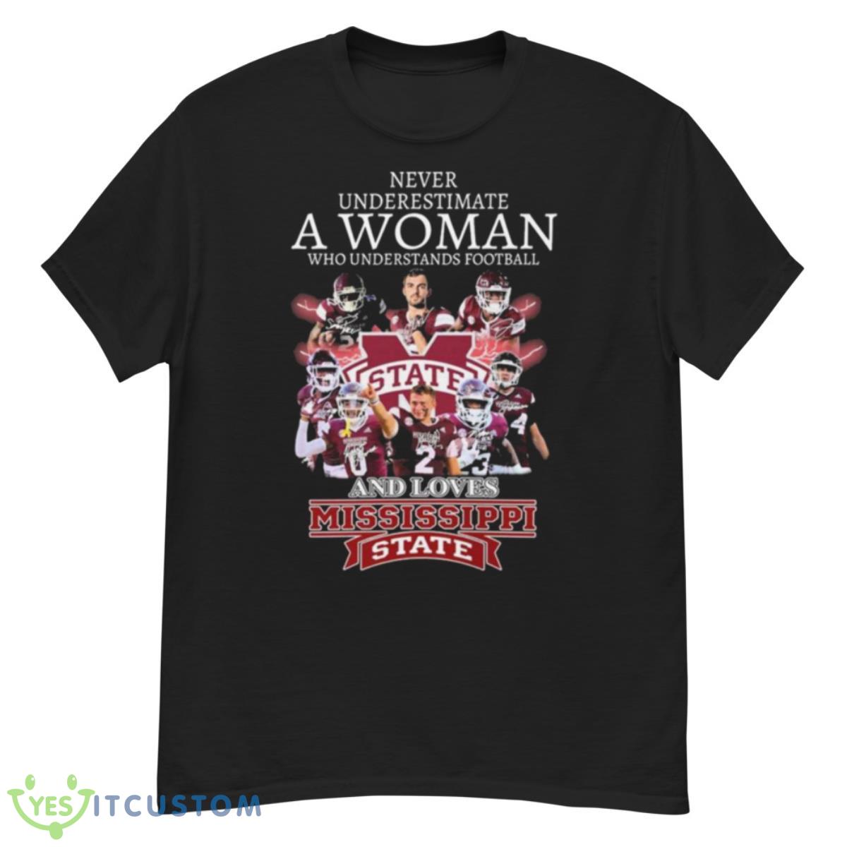Never Underestimate A Woman Who Understands Football And Loves Mississippi State Bulldogs Signatures Shirt 6 Never Underestimate A Woman Who Understands Football And Loves Mississippi State Bulldogs Signatures Shirt - G500 Men’s Classic T-Shirt