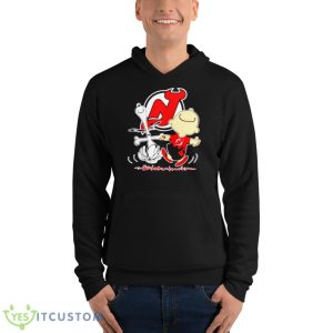 New Jersey Devils Snoopy and Charlie Brown dancing shirt - Unisex Fleece Pullover Hoodie