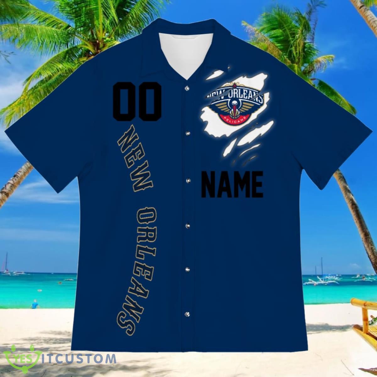 New Orlean Pelicans Sports American Football Hawaiian Shirt Custom Name & Number 8 New Orlean Pelicans Sports American Football Hawaiian Shirt Custom Name & Number Product Photo 2