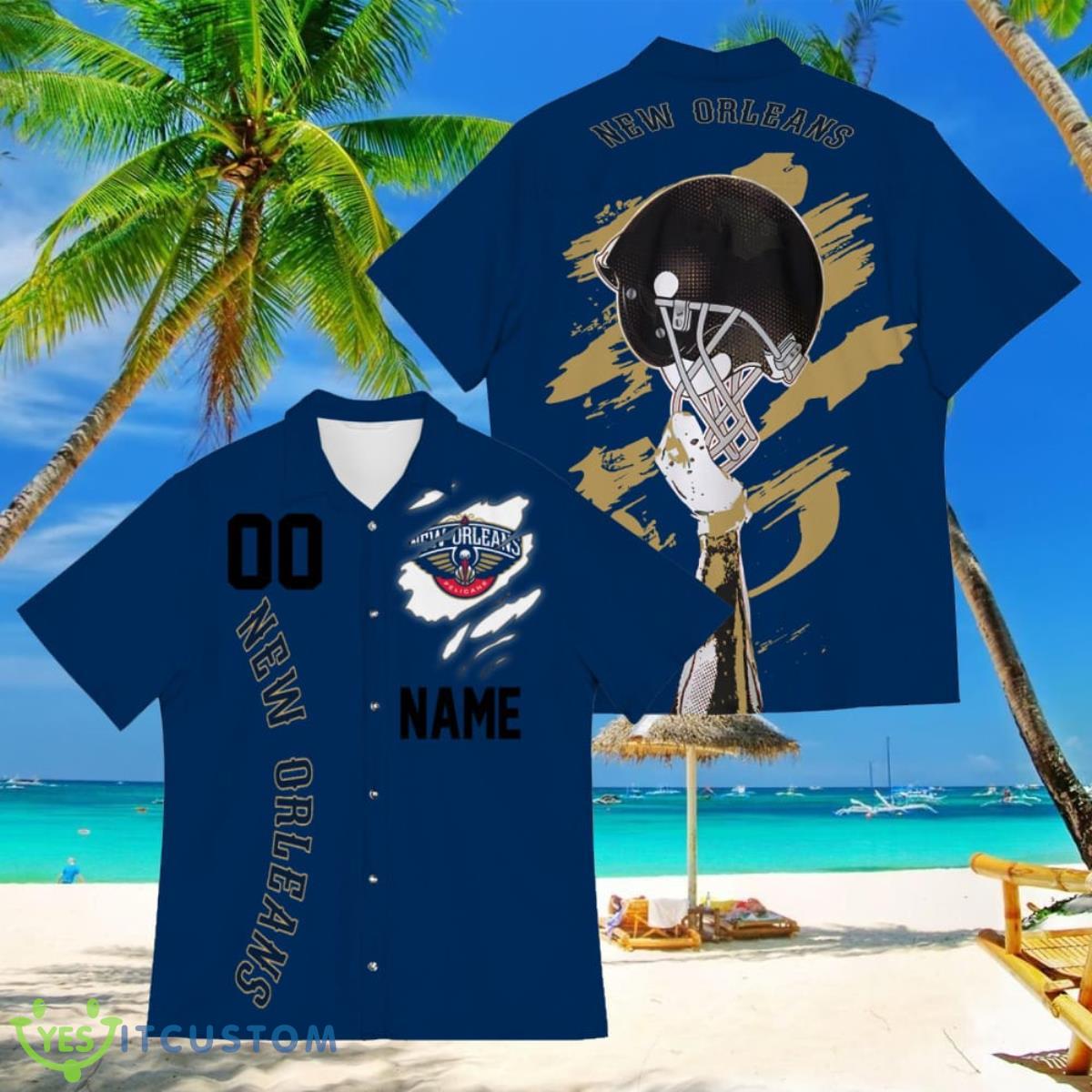 New Orlean Pelicans Sports American Football Hawaiian Shirt Custom Name & Number 7 New Orlean Pelicans Sports American Football Hawaiian Shirt Custom Name & Number Product Photo 1