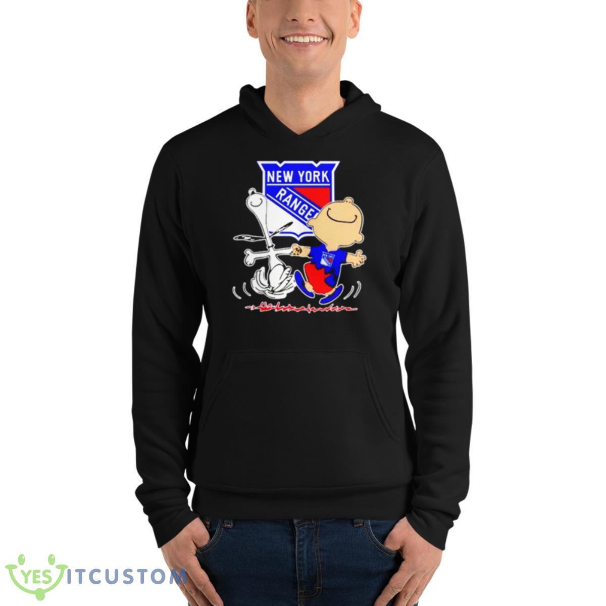 New York Rangers Snoopy and Charlie Brown dancing shirt 13 New York Rangers Snoopy and Charlie Brown dancing shirt - Unisex Fleece Pullover Hoodie