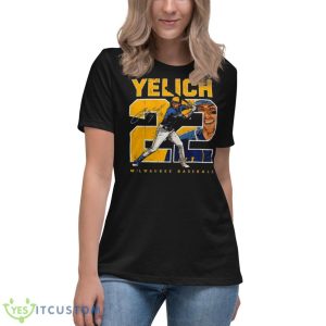 Number And Portrait Christian Yelich Milwaukee Signature Shirt - Women's Relaxed Short Sleeve Jersey Tee