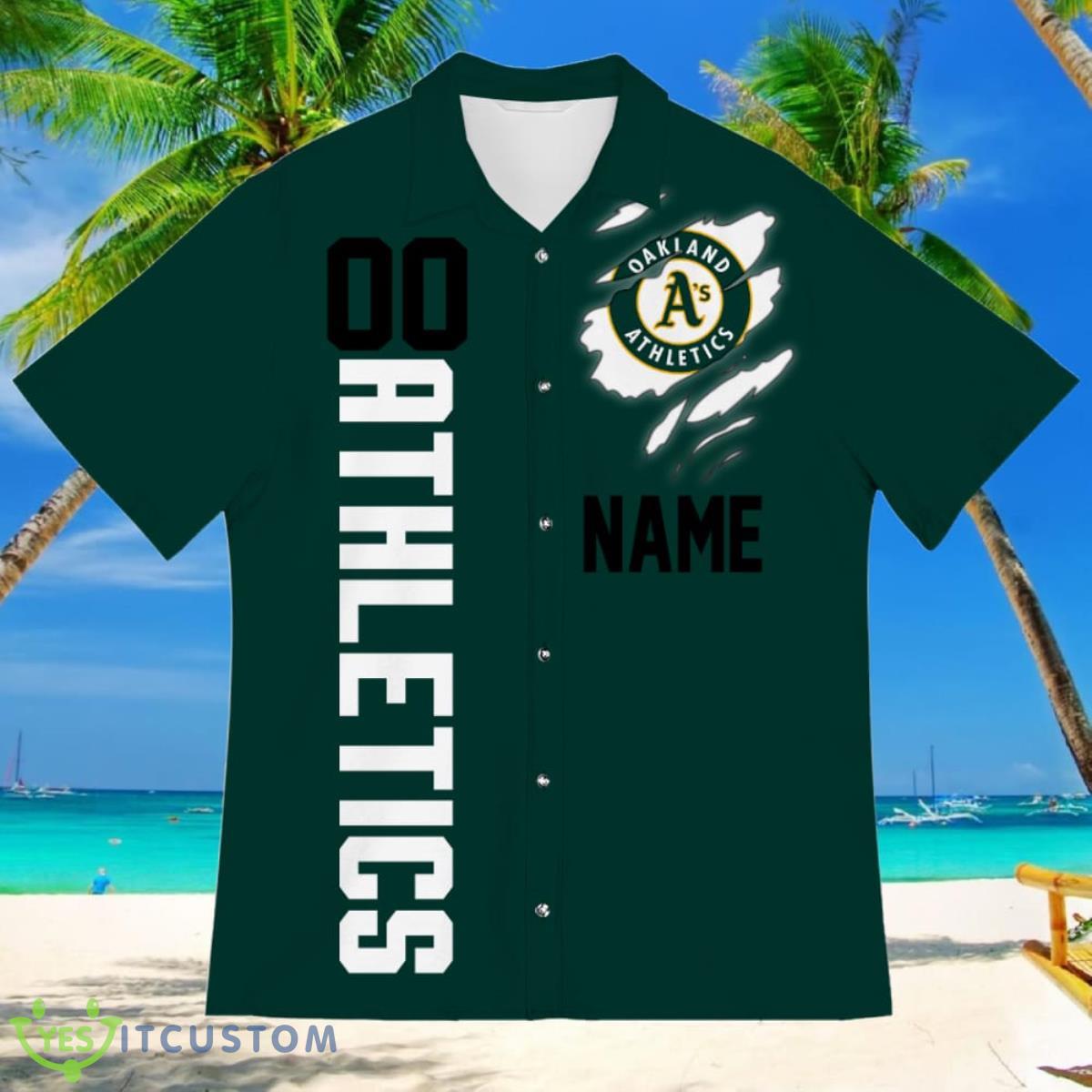 Oakland Athletics Sports American Football Hawaiian Shirt Custom Name & Number 8 Oakland Athletics Sports American Football Hawaiian Shirt Custom Name & Number Product Photo 2