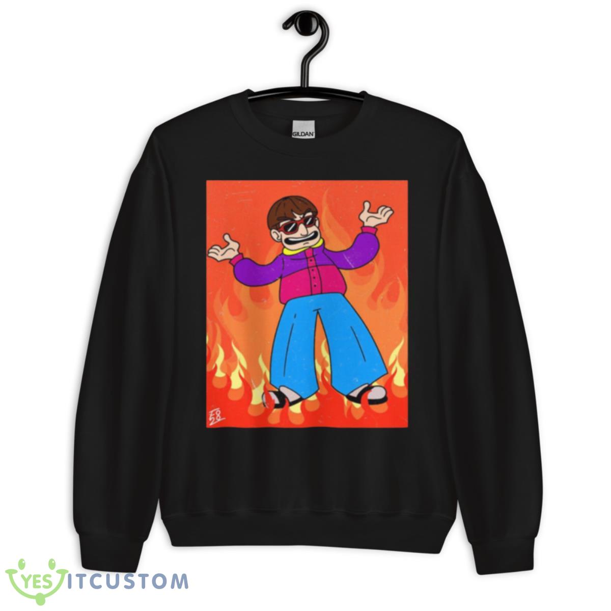 Oliver Tree In Flames shirt 3 Oliver Tree In Flames shirt - Unisex Crewneck Sweatshirt