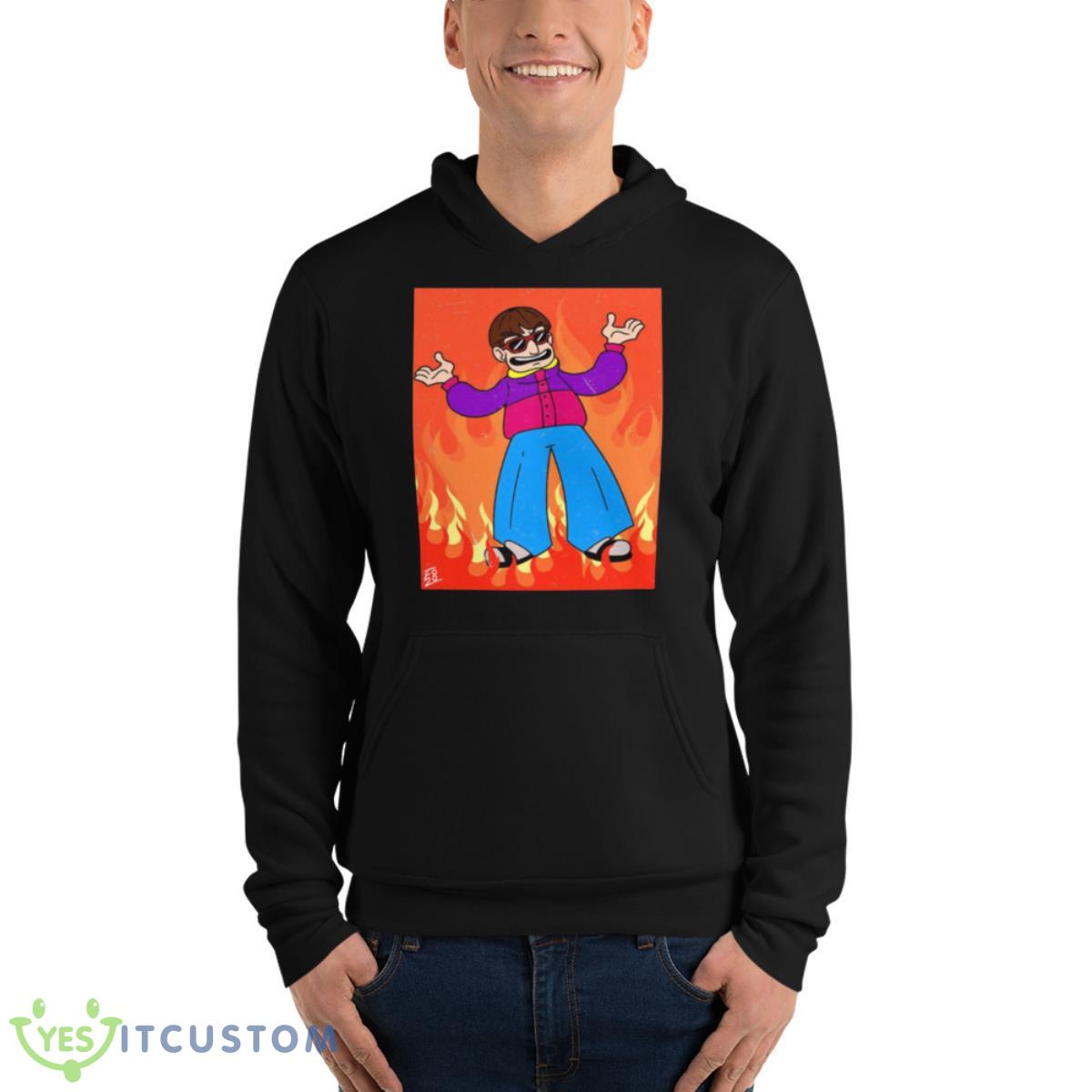 Oliver Tree In Flames shirt 4 Oliver Tree In Flames shirt - Unisex Fleece Pullover Hoodie