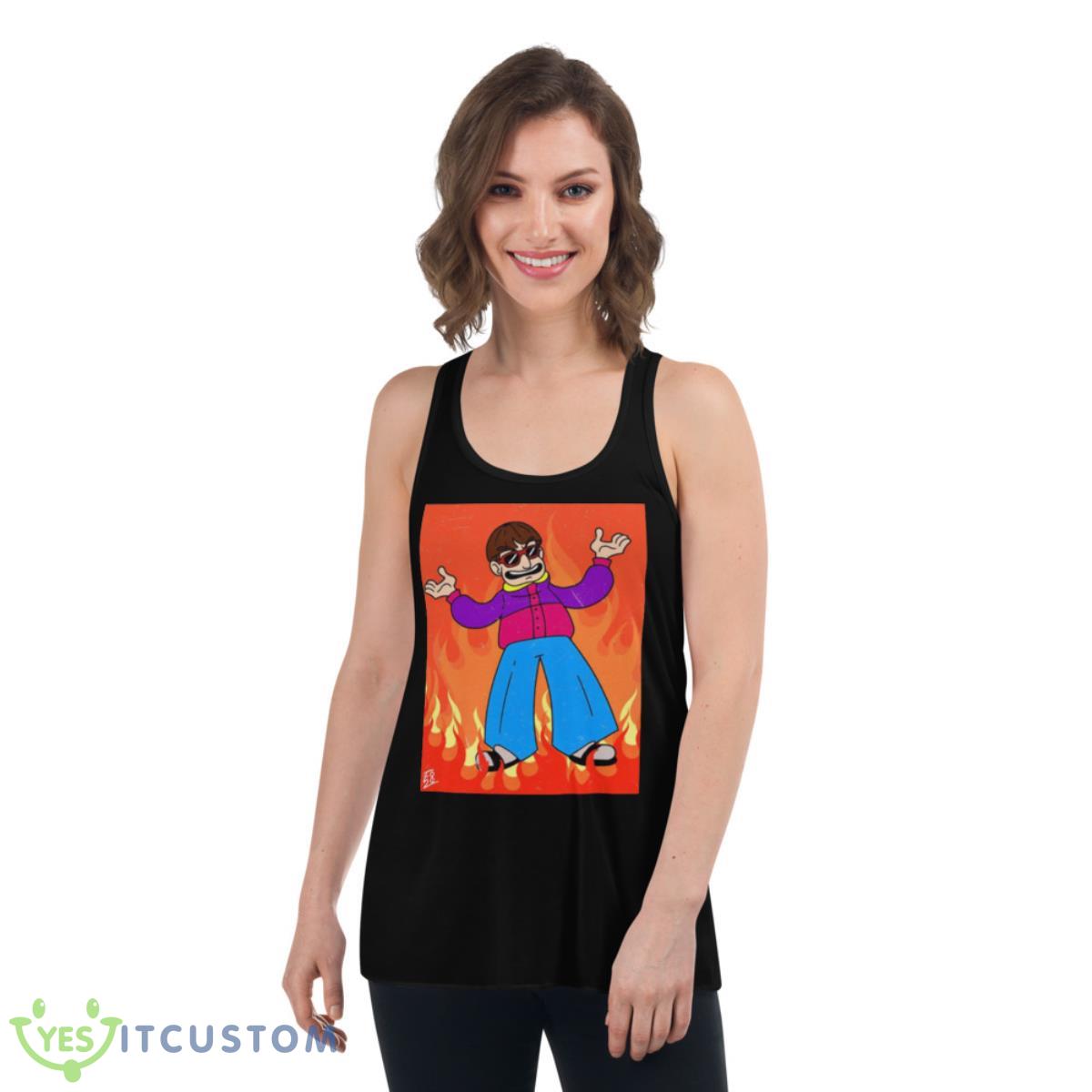 Oliver Tree In Flames shirt 5 Oliver Tree In Flames shirt - Women's Flowy Racerback Tank