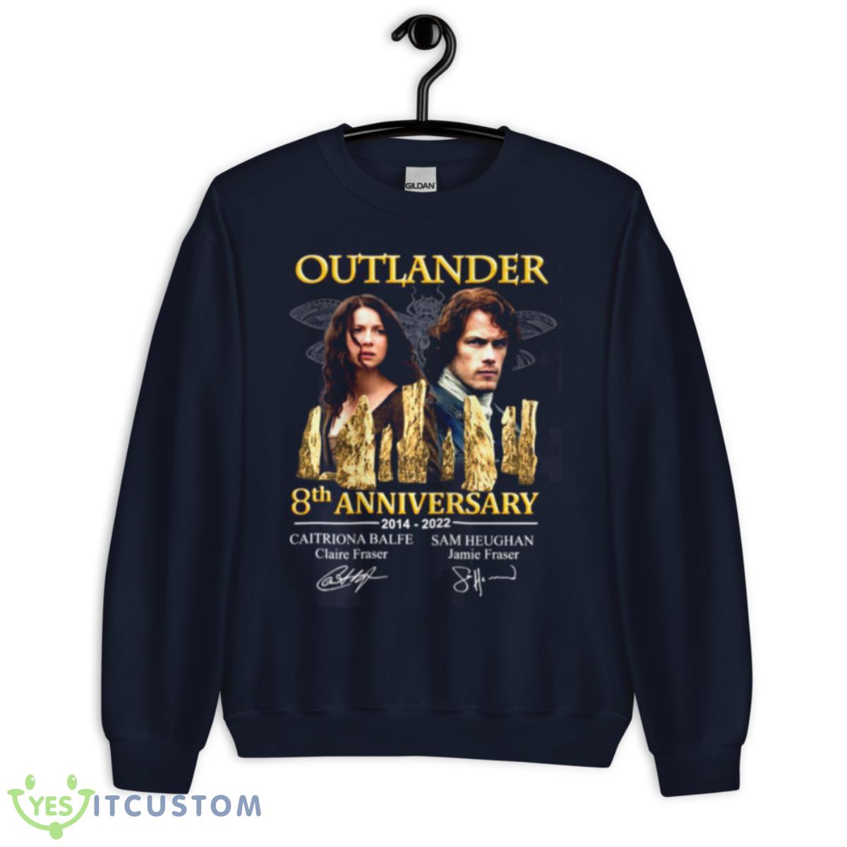 Outlander 8th Anniversary 2014 2022 Cast Signed Design shirt 5 Outlander 8th Anniversary 2014 2022 Cast Signed Design shirt - Unisex Crewneck Sweatshirt-1