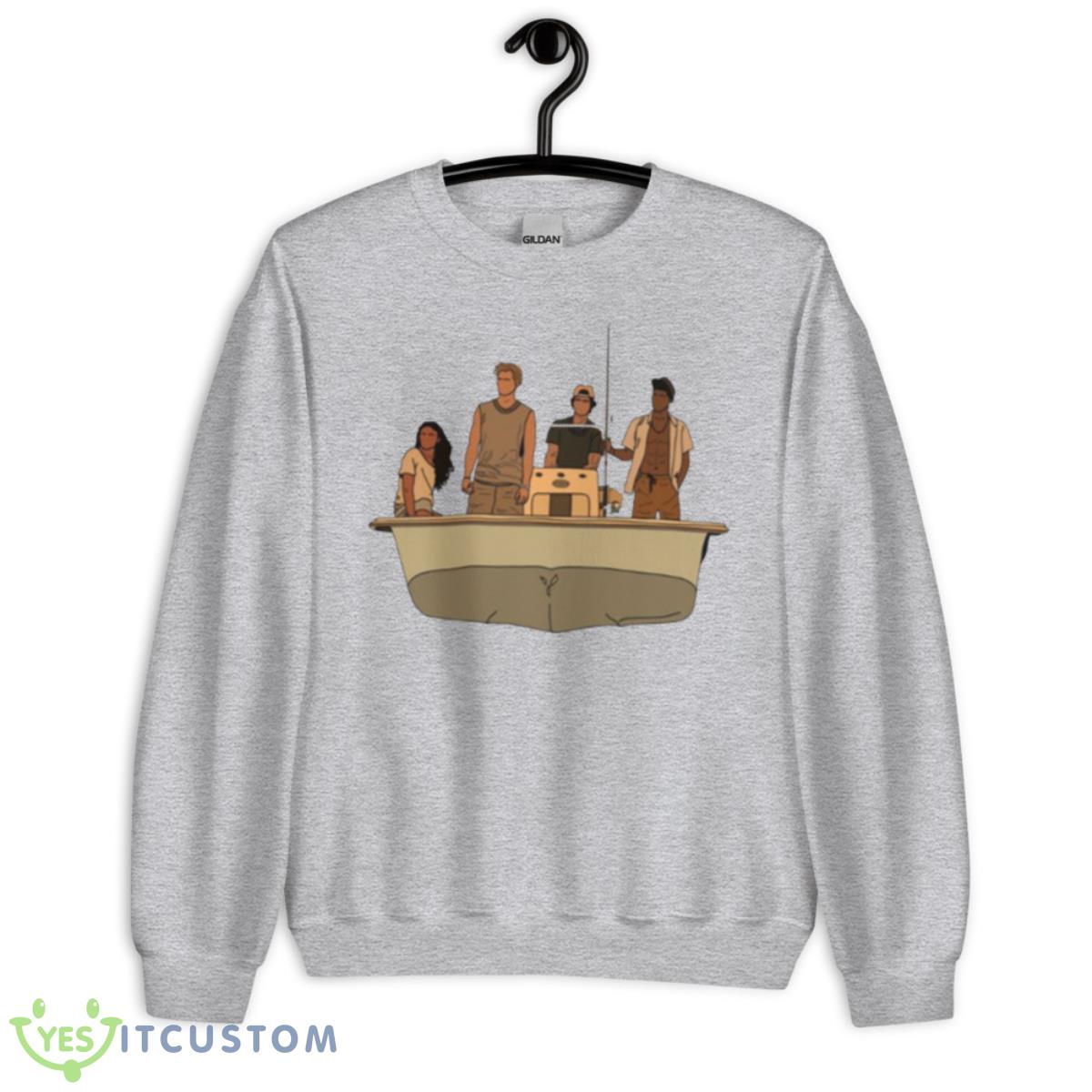 Pogues Kiara Jj John B & Pope In Black Outline Outer Banks shirt 2 Pogues Kiara Jj John B & Pope In Black Outline Outer Banks shirt - Unisex Heavy Blend Crewneck Sweatshirt