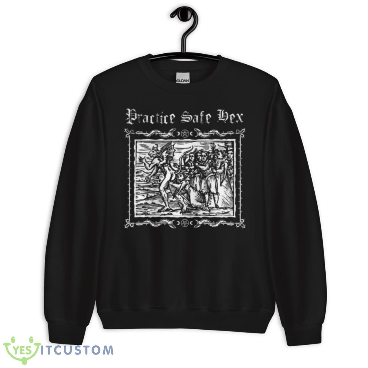 Practice Safe Hex Vintage woodcut Shirt 3 Practice Safe Hex Vintage woodcut Shirt - Unisex Crewneck Sweatshirt