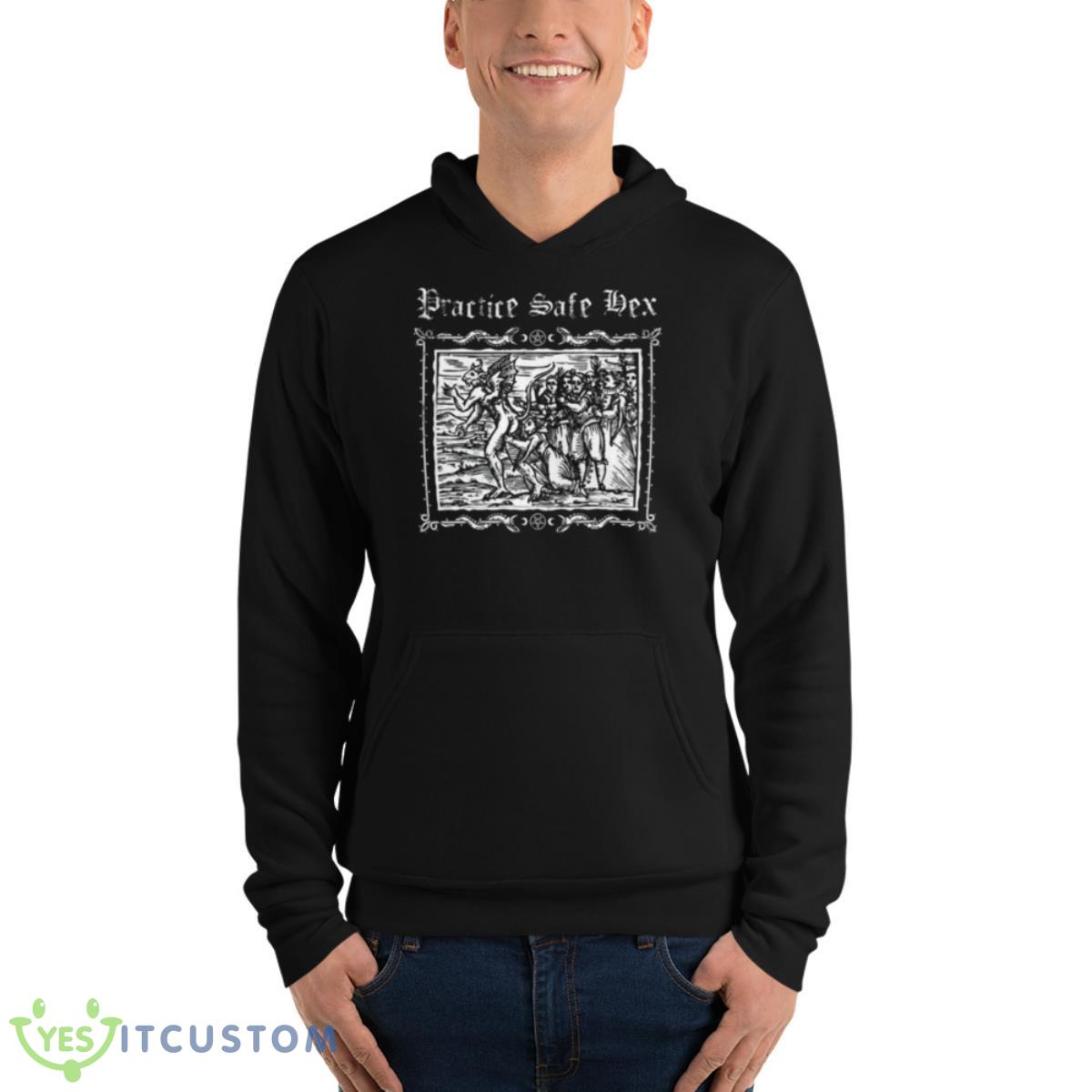 Practice Safe Hex Vintage woodcut Shirt 4 Practice Safe Hex Vintage woodcut Shirt - Unisex Fleece Pullover Hoodie