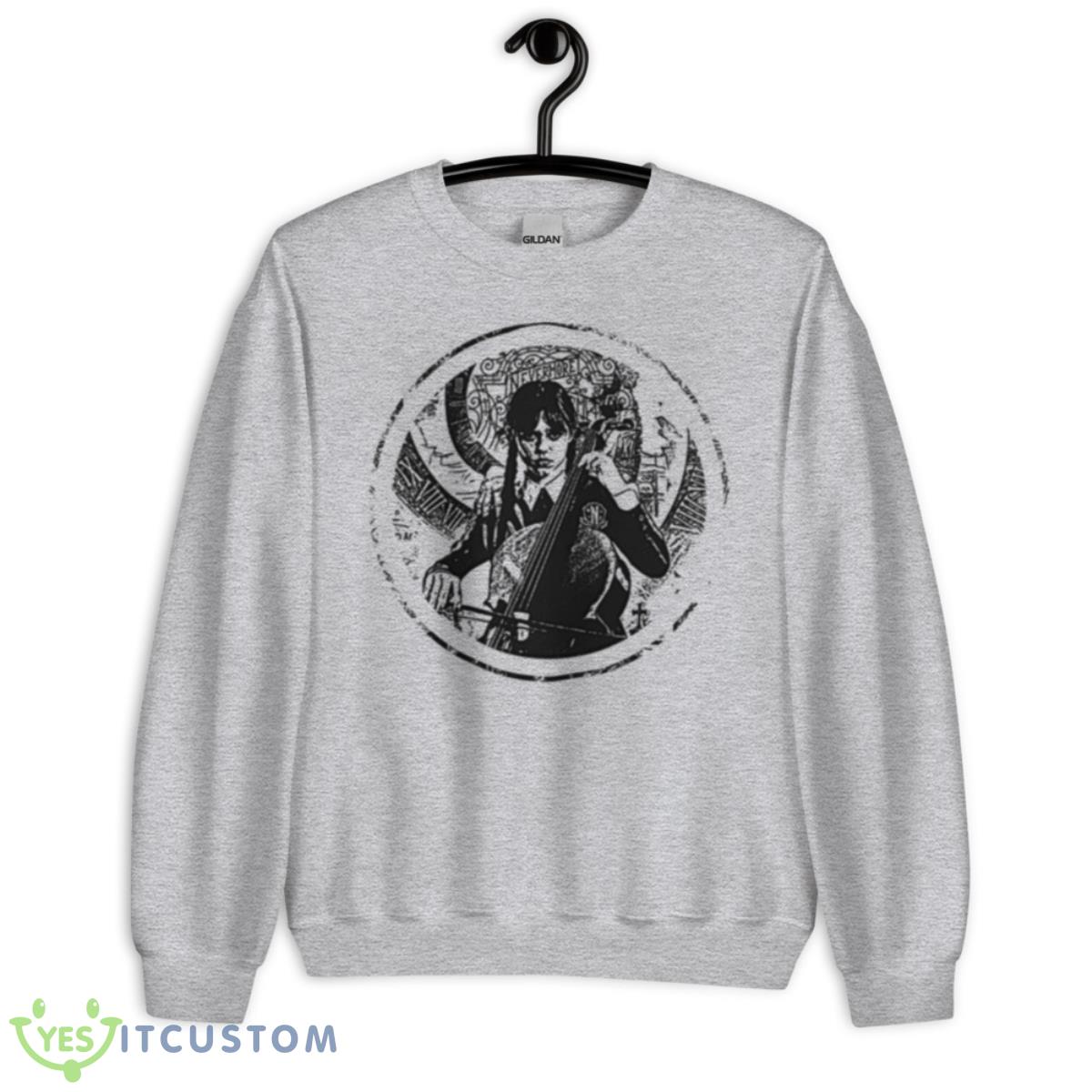 Round Sketch Cello Wednesday Circle Drawing shirt 2 Round Sketch Cello Wednesday Circle Drawing shirt - Unisex Heavy Blend Crewneck Sweatshirt