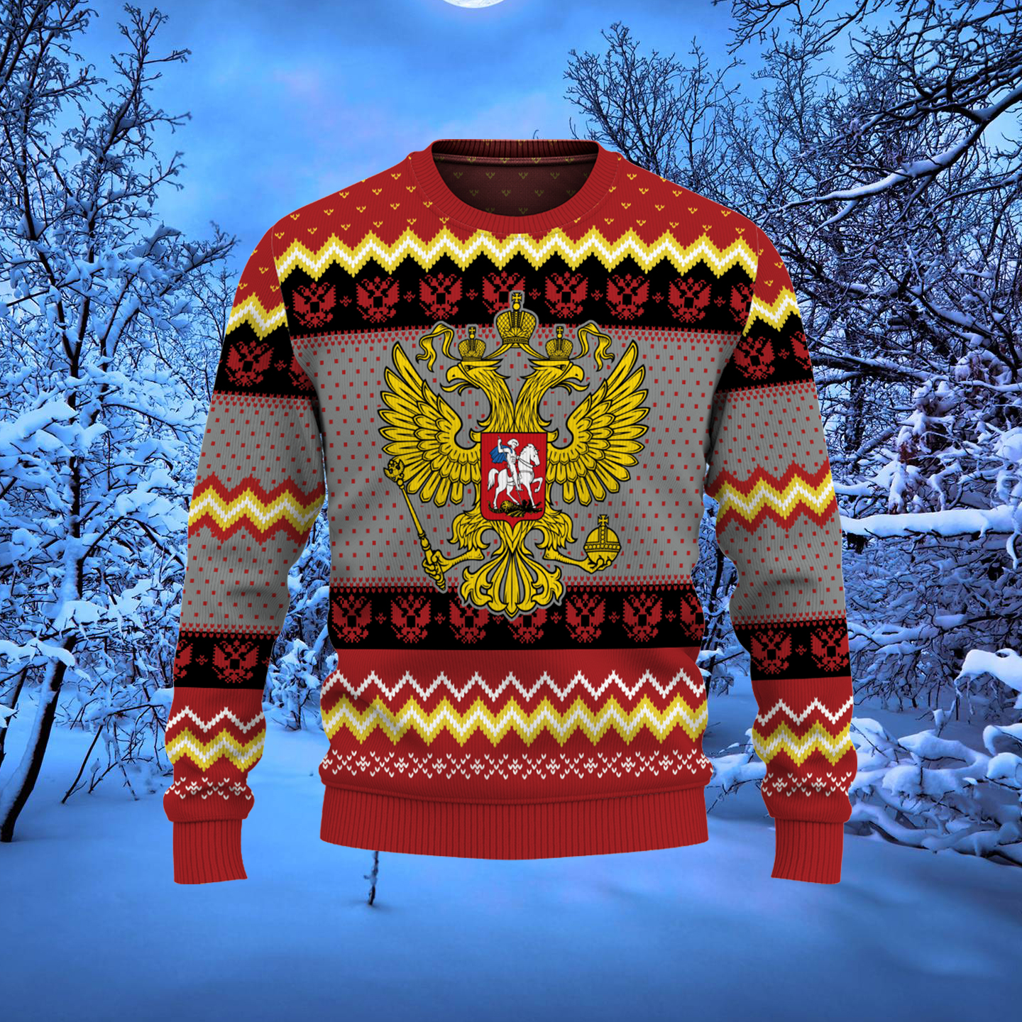 Russia Coat Of Arms Ugly Christmas Sweater 3 Russia Coat Of Arms Ugly Christmas Sweater - Russia Coat Of Arms-mk2