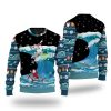 Santa And Jesus Surfing With Shark Christmas Sweater Product Photo 1